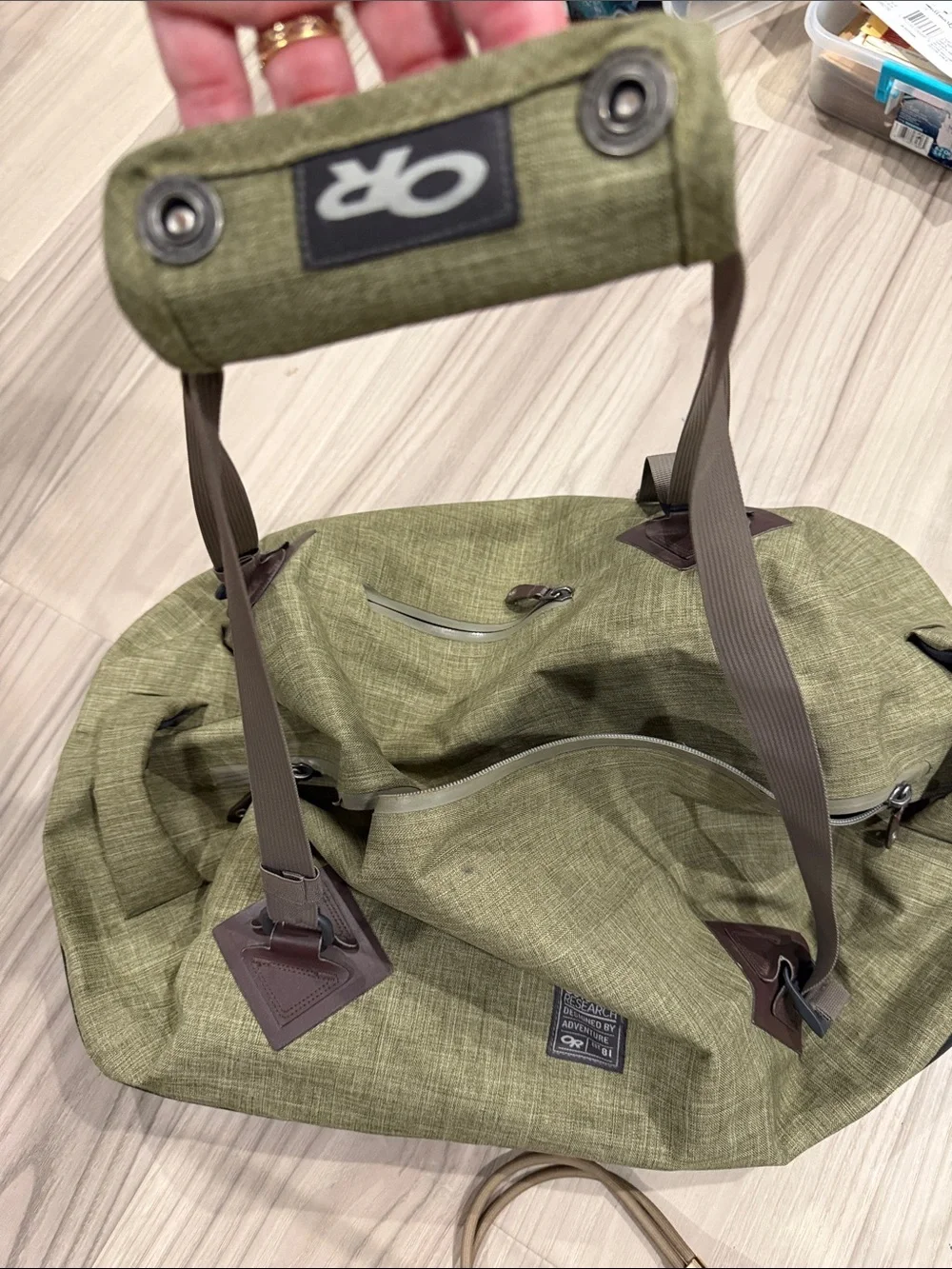 Outdoor Research Olive Duffel with Taupe Straps